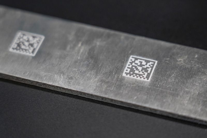 Marcatura Laser DataMatrix su alluminio