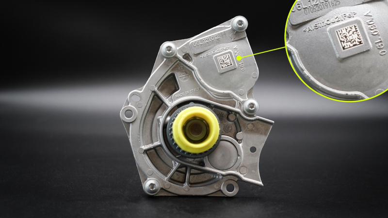 Automotive Component With Laser Marked DataMatrix Code